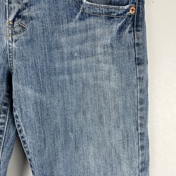 American Eagle Womens Boyfriend Jeans Light Blue Mid Rise Long Length Size 10 - Picture 3 of 12